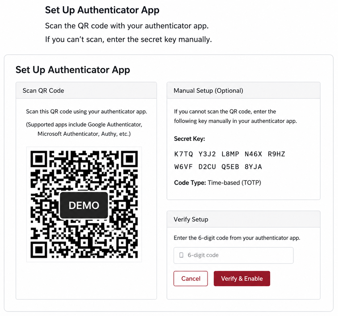 AFAX - Setup Authenticator apps